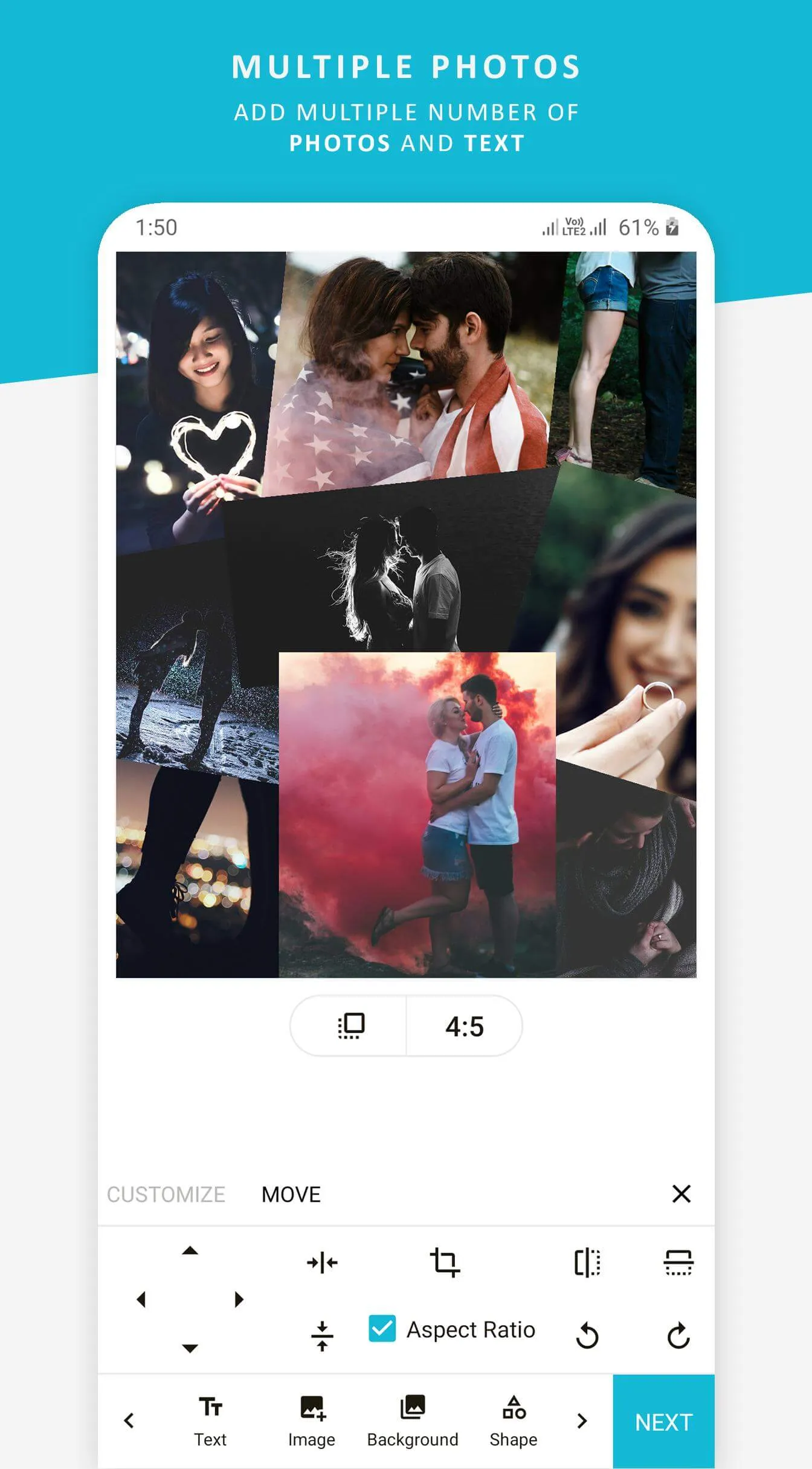 Quotes Creator app — profiles keep saved and made media separate