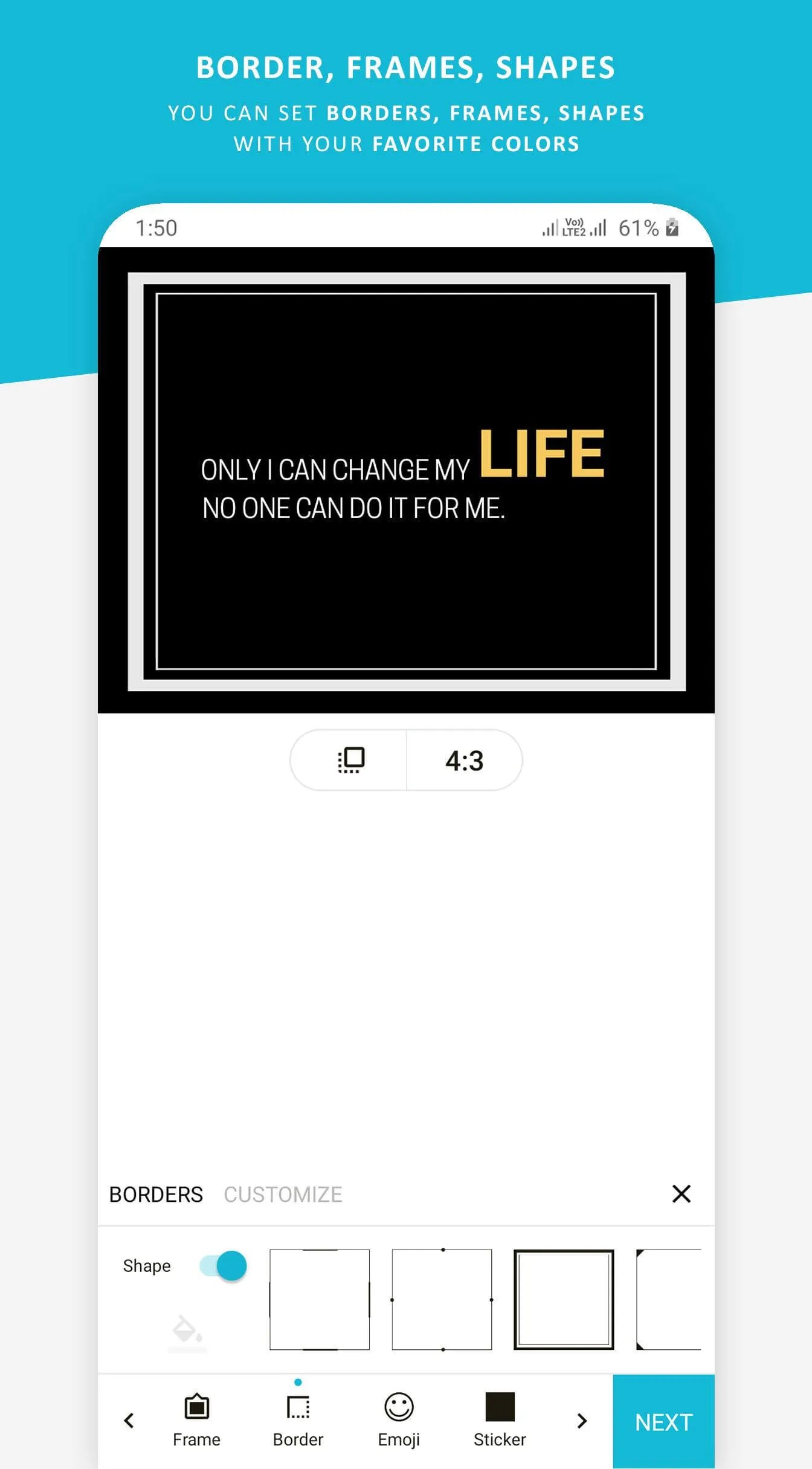 Quotes Creator library screen