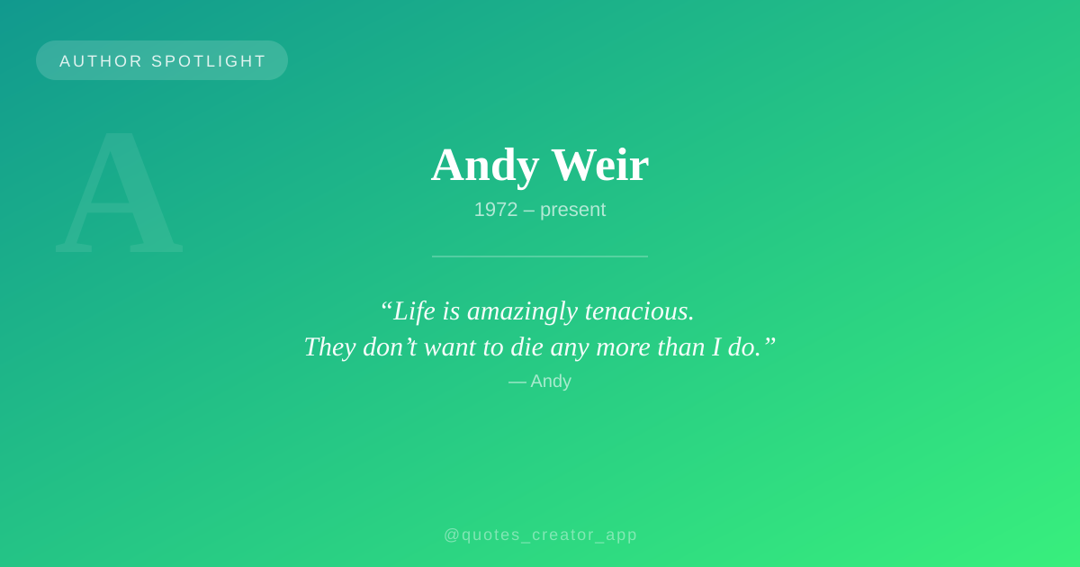 Author Spotlight: Andy Weir — The Engineer Who Turned Science Fiction into Bestsellers | ThinkPeak Studio