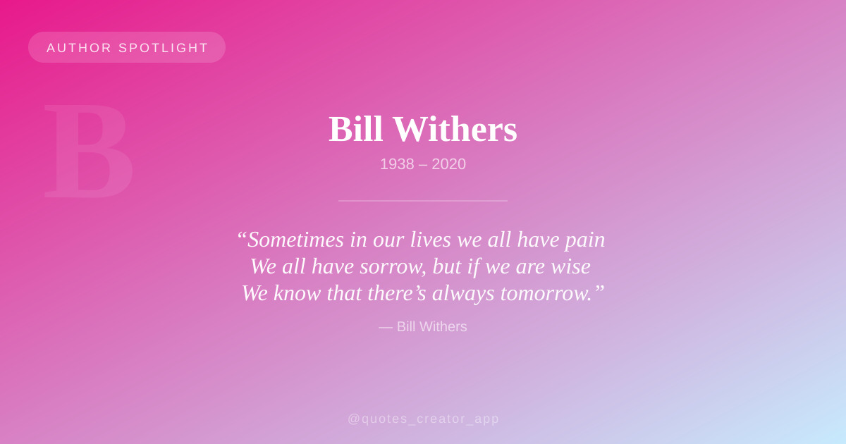 Author Spotlight: Bill Withers — The Soul Man Who Walked Away | ThinkPeak Studio