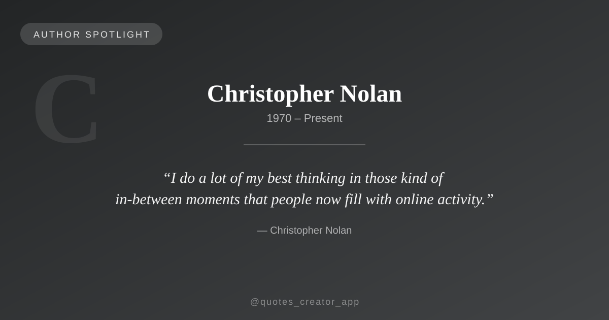 Author Spotlight: Christopher Nolan — The Architect of Cinematic Time and Memory | ThinkPeak Studio
